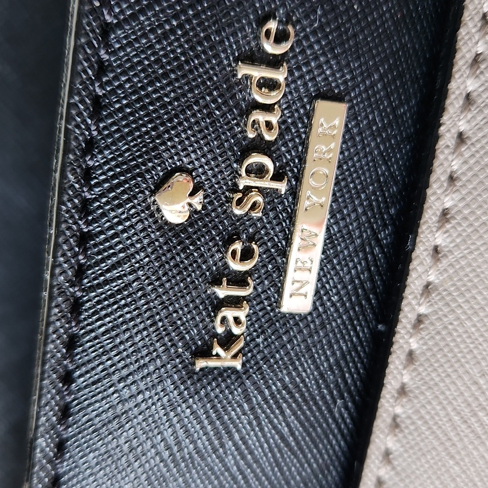 Kate Spade New York Black Taupe bag purse crossbody Leather - Picture 2 of 16
